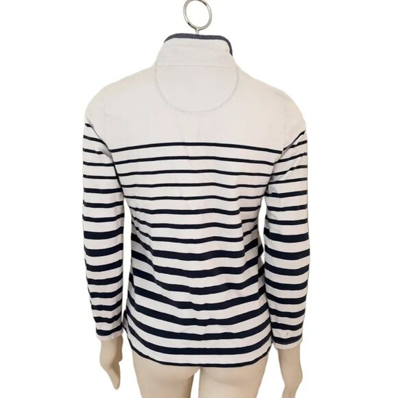 L.L. BEAN Soft Cotton Rugby Pullover in Navy White Sailor Stripe SZ S - Picture 7 of 12